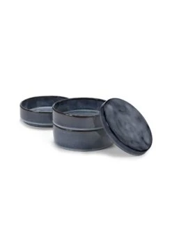 Serax Pure Kommenset Met Deksel ø 14 Cm H 15 Cm Keramiek Dark Blue Glazed 3-delig -Serax b5120412ds2 m2 1