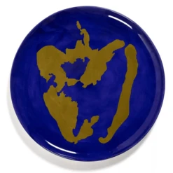 Serax Feast By Ottolenghi Serveerbord ø 35 Cm H 2 Cm Aardewerk Lapis Lazuli - Pepper Gold