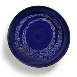 Serax Feast By Ottolenghi Serveerschaal L ø 35 Cm H 6 Cm Aardewerk Lapis Lazuli + Swirl Dots White