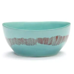 Serax Feast By Ottolenghi Kom Ø16 Azure Swirl Stripes Red